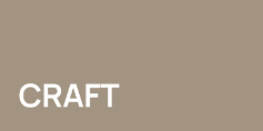 Fond beige avec le mot "CRAFT" en blanc.