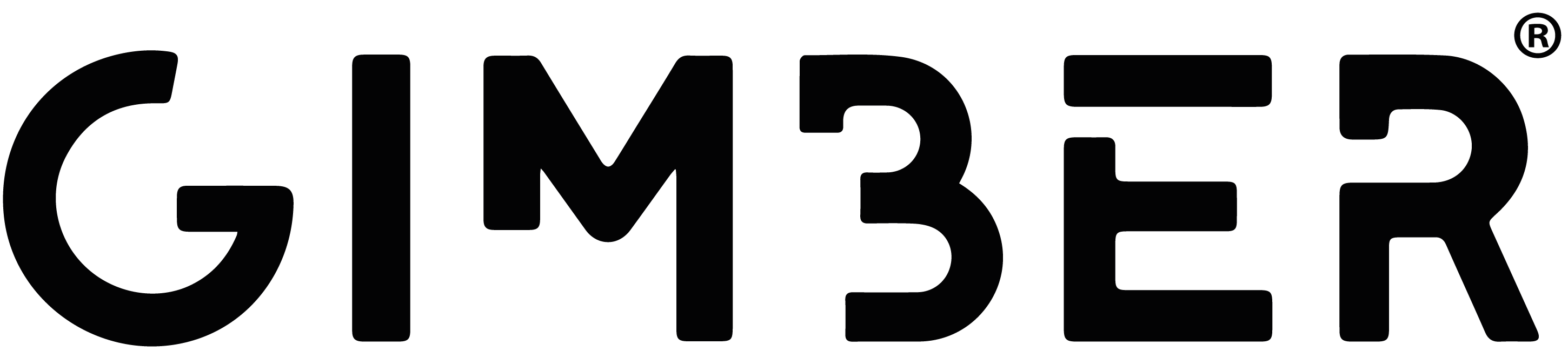 Logo noir "GIMBER" sur fond transparent.